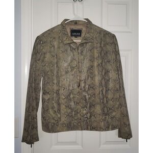 Adler Womans Collection Leather Snake Skin Jacket Size Large